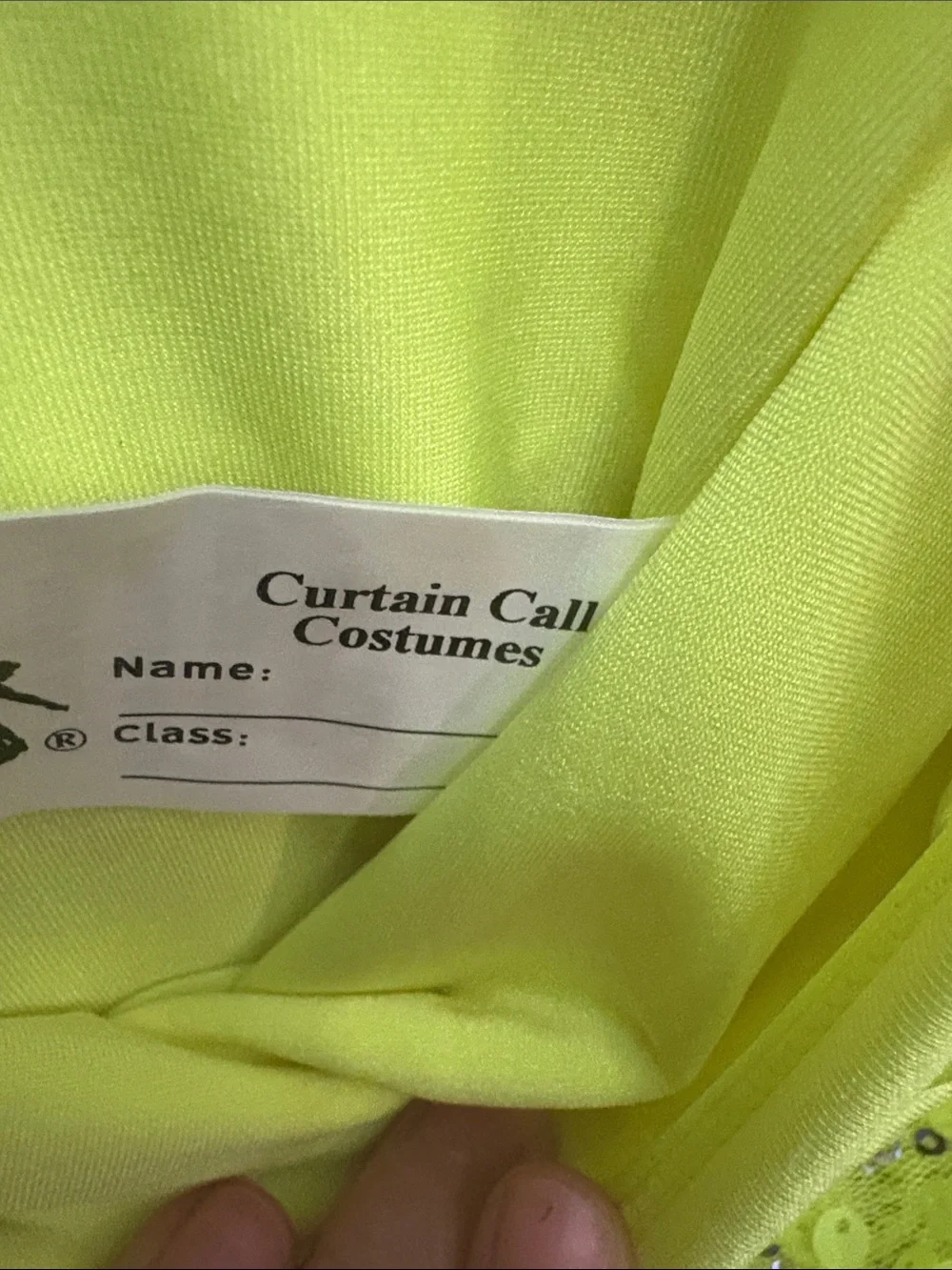 Curtain Call Costumes Neon Yellow Performance Dance Dress